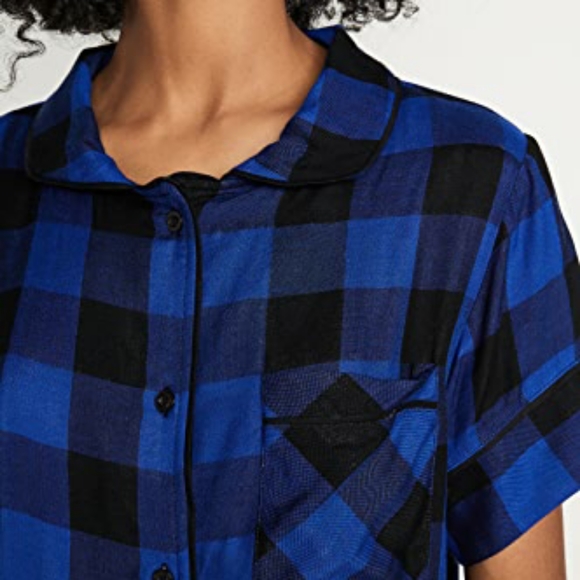 PLUSH Plaid Short PJ Set With Scrunchie - Picture 4 of 11